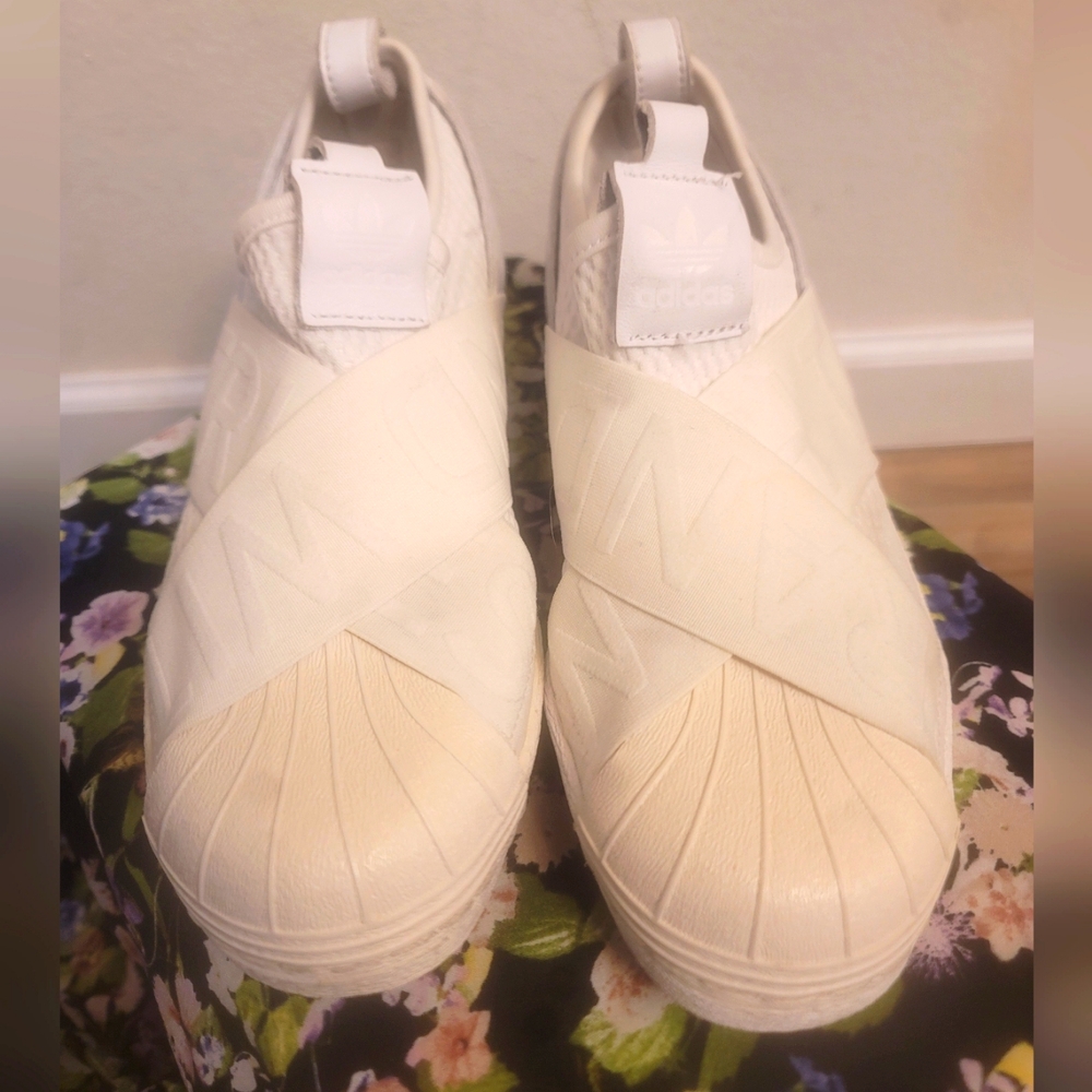 Adidas Superstar Slip-On Sneaker in white, womens 5.5